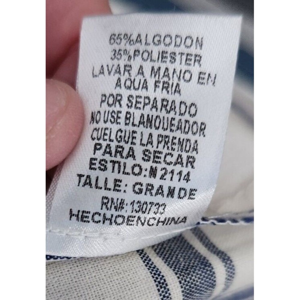 NEW Umgee Plaid Embroidered Short Sleeve Ivory Navy Babydoll Dress Women Boho L‎ - Picture 12 of 12